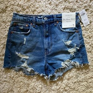 Abercrombie Women Denim High-Rise Mom Shorts - 26